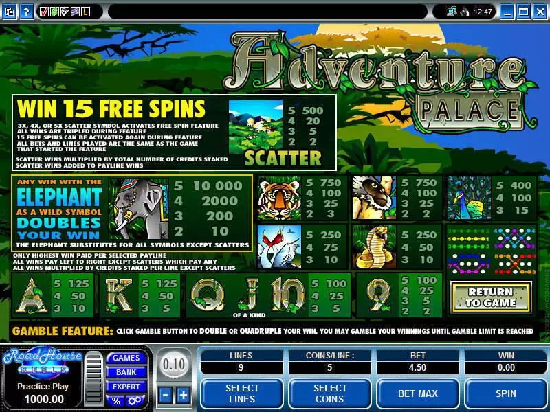 Adventure Palace Slots made by Microgaming - Info and Rules