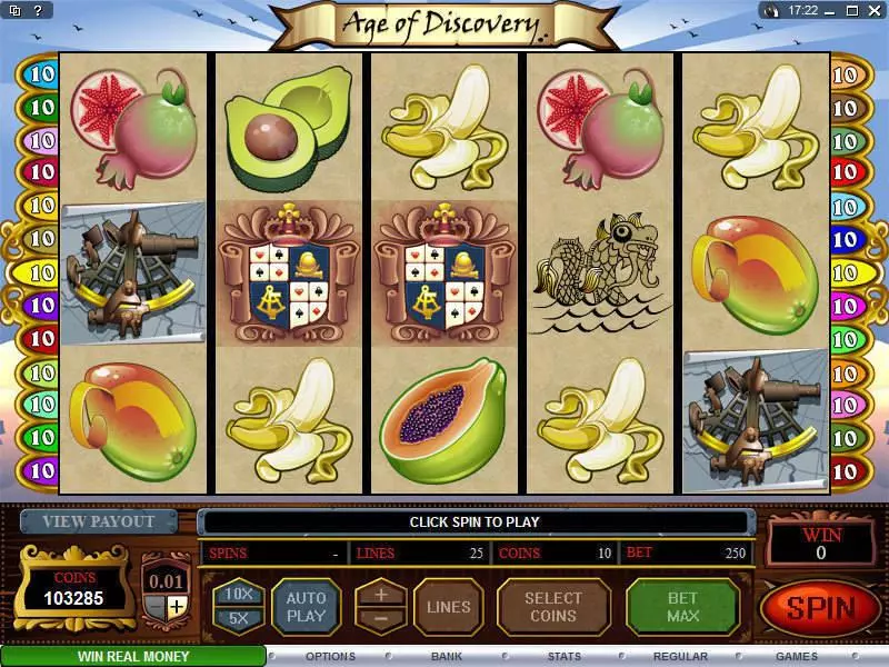 Age of Discovery Slots made by Microgaming - Main Screen Reels