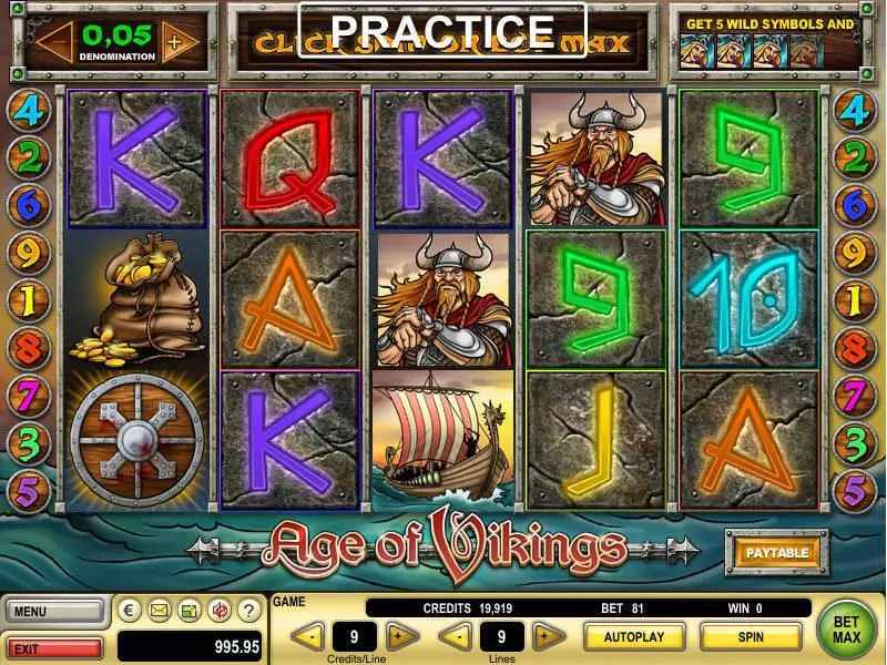 Age of Vikings Slots made by GTECH - Main Screen Reels