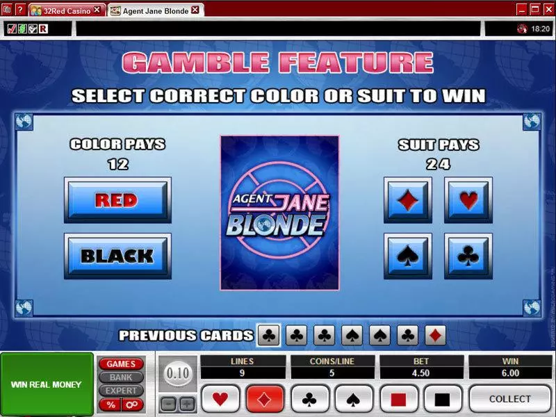 Agent Jane Blonde Slots made by Microgaming - Gamble Screen