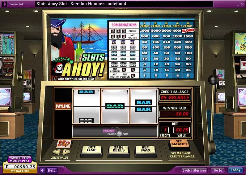 AHOY Slots made by 888 - Main Screen Reels