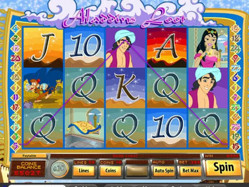 Aladdins Loot Slots made by Saucify - Main Screen Reels