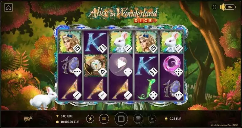 Alice in Wonderland Dice Slots made by BF Games - Main Screen Reels