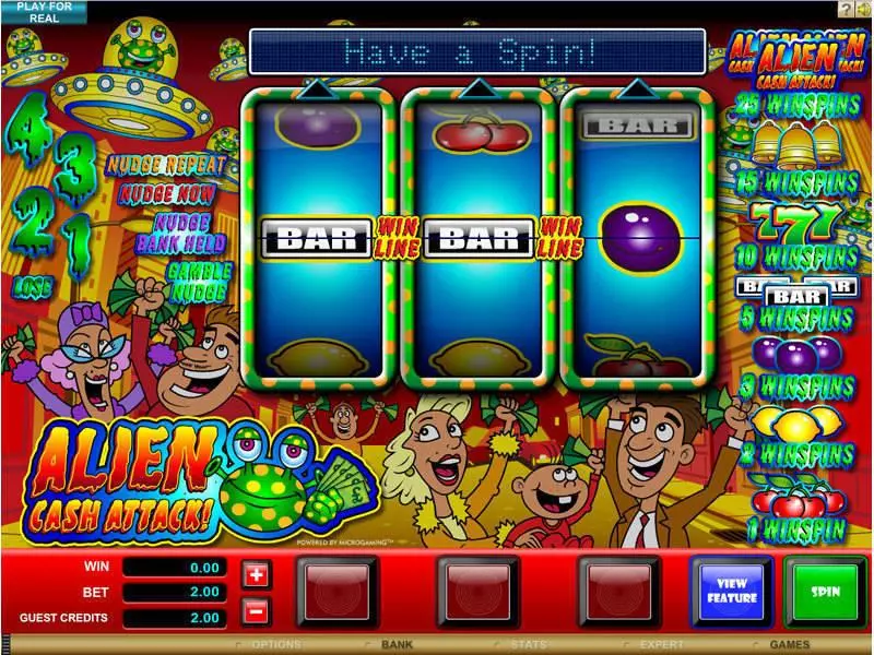 Alien Cash Attack Slots made by Microgaming - Main Screen Reels