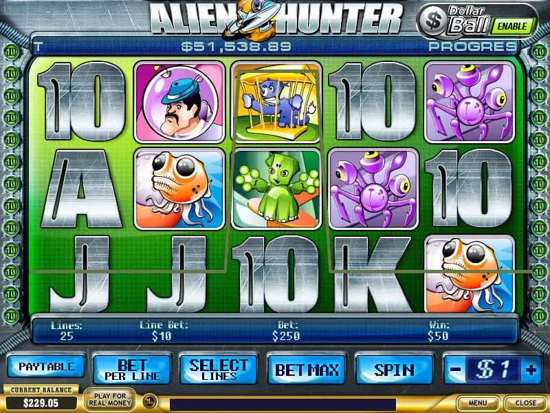 Alien Hunter Slots made by PlayTech - Main Screen Reels