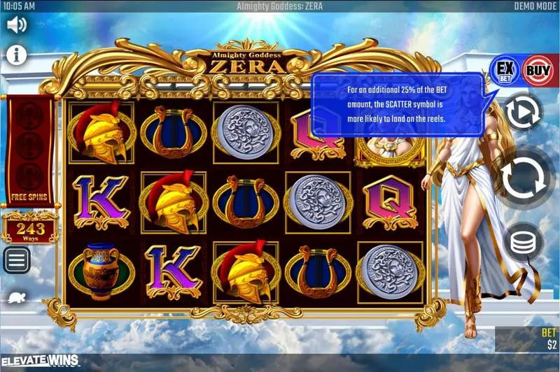 Almighty Goddess ZERA Slots made by Win Fast Games - Main Screen Reels