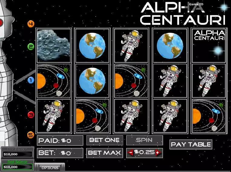 Alpha Centauri Slots made by DGS - Main Screen Reels