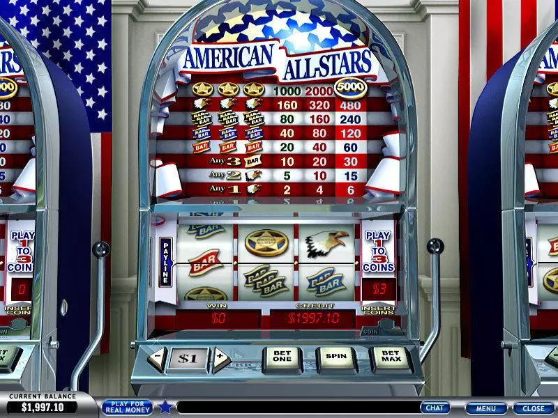 American All-Stars Slots made by PlayTech - Main Screen Reels