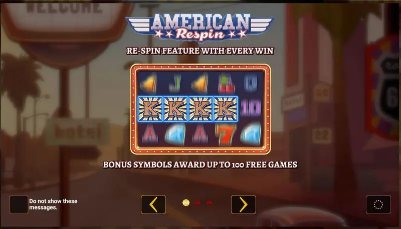 American Respin Slots made by Greentube - Introduction Screen