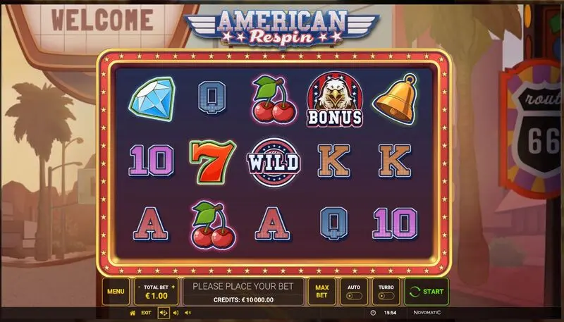 American Respin Slots made by Greentube - Main Screen Reels