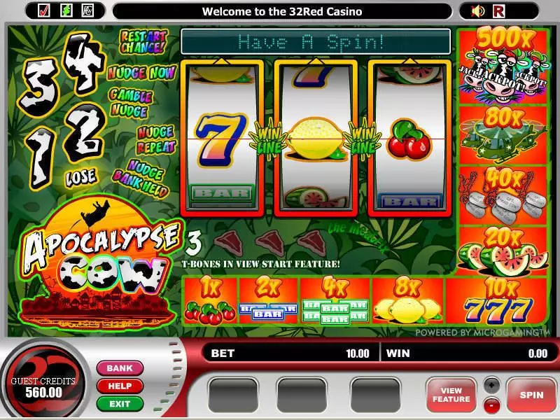 Apocalypse Cow Slots made by Microgaming - Main Screen Reels