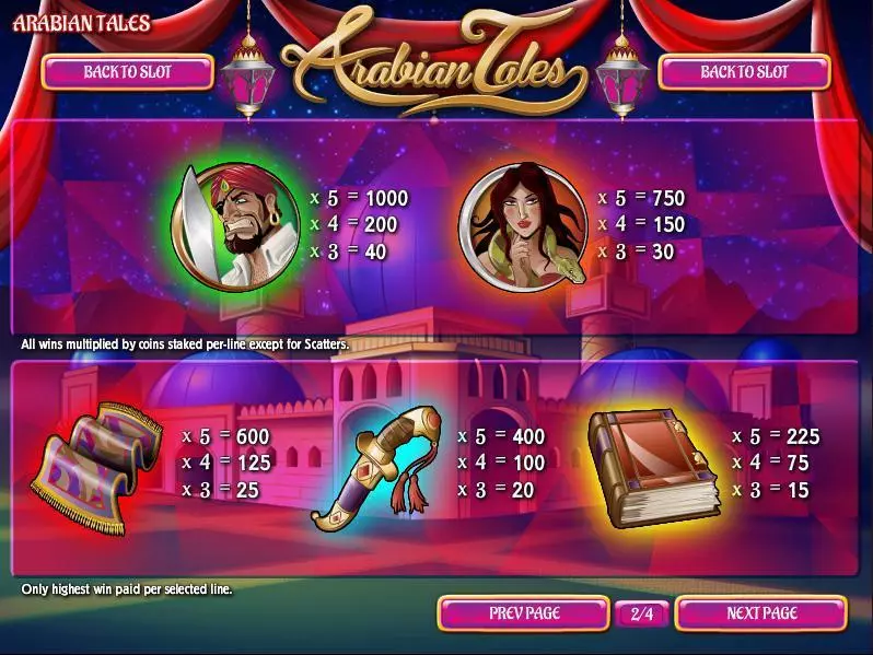 Arabian Tales Slots made by Rival - Info and Rules