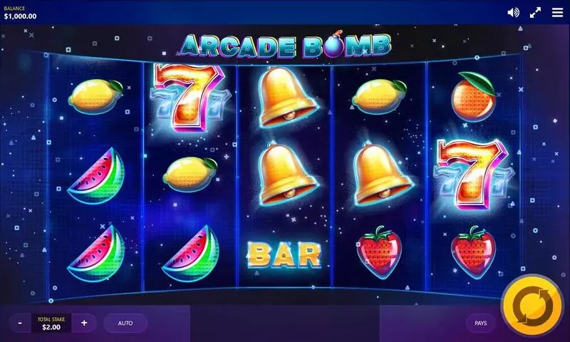 Arcade Bomb Slots made by Red Tiger Gaming - Main Screen Reels