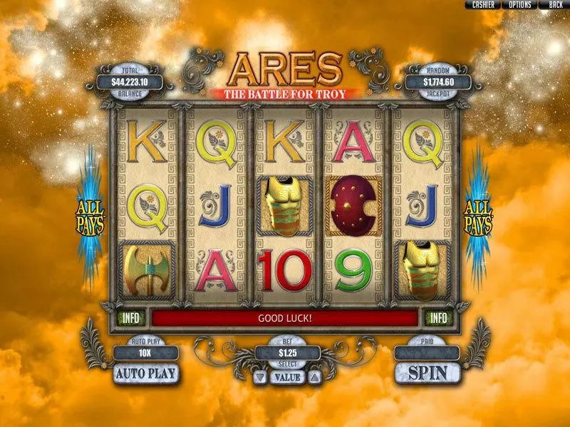 Ares: The Battle for Troy Slots made by RTG - Main Screen Reels