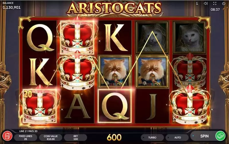 Aristocats Slots made by Endorphina - Main Screen Reels