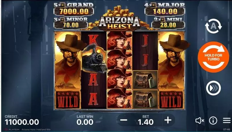 Arizona Heist - Hold and Win Slots made by Playson - Main Screen Reels