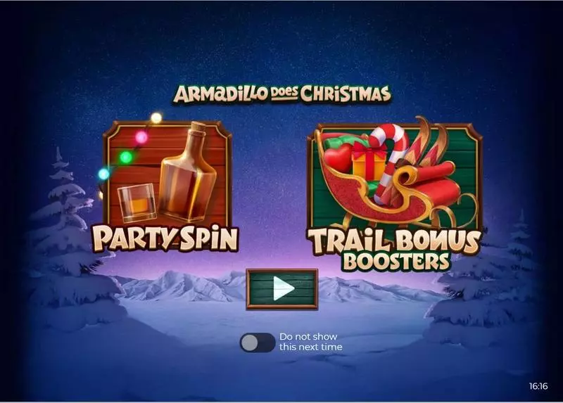 Armadillo Does Christmas 2023 Slots made by Armadillo Studios - Introduction Screen