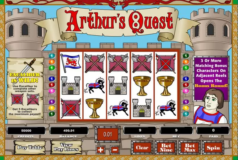 Arthur's Quest Slots made by Amaya - Main Screen Reels