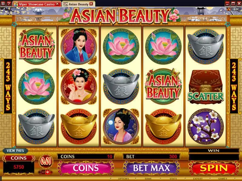Asian Beauty Slots made by Microgaming - Main Screen Reels