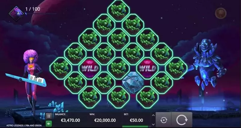 Astro Legends: Lyra and Erion  Slots made by Microgaming - Main Screen Reels