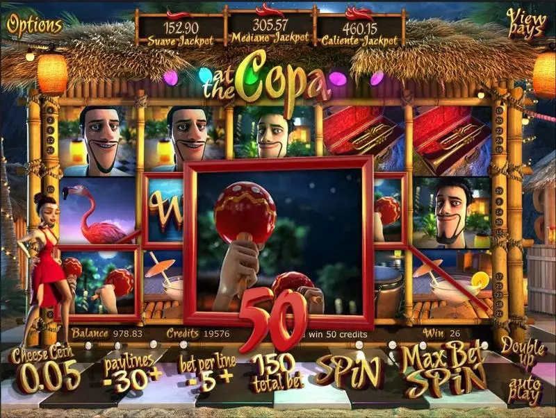 At the Copa Slots made by BetSoft - Introduction Screen