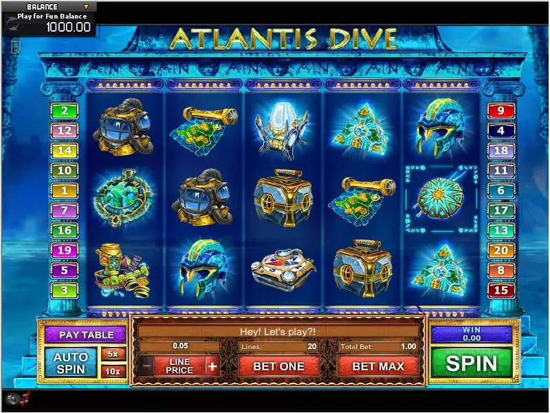 Atlantis Dive Slots made by GamesOS - Main Screen Reels