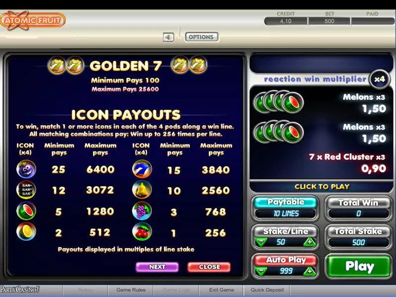 Atomic Fruit Slots made by bwin.party - Info and Rules