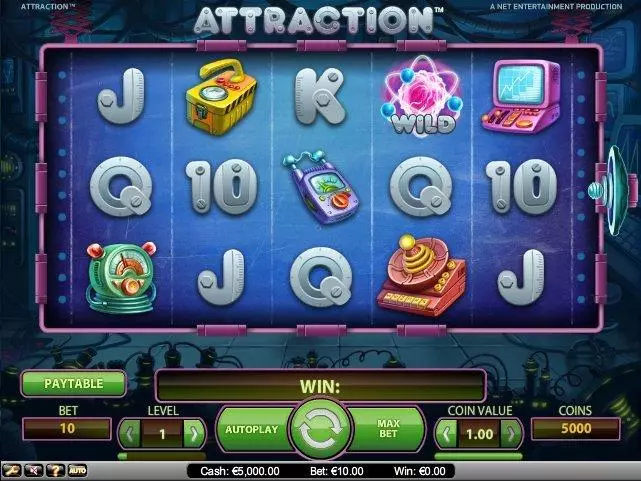 Attraction Slots made by NetEnt - Main Screen Reels
