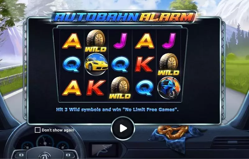 Autobahn Aalarm Slots made by Apparat Gaming - Introduction Screen
