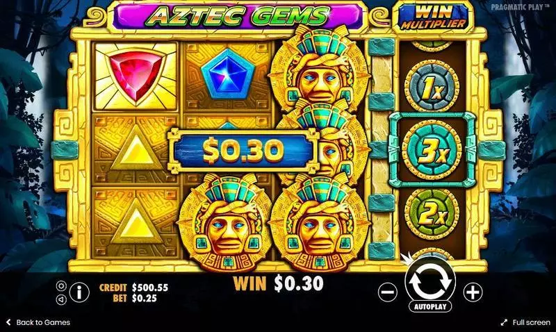 Aztec Gems Slots made by Pragmatic Play - Main Screen Reels