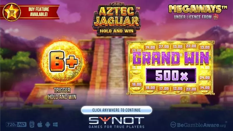 Aztec Jaguar Megaways Slots made by Synot Games - Introduction Screen
