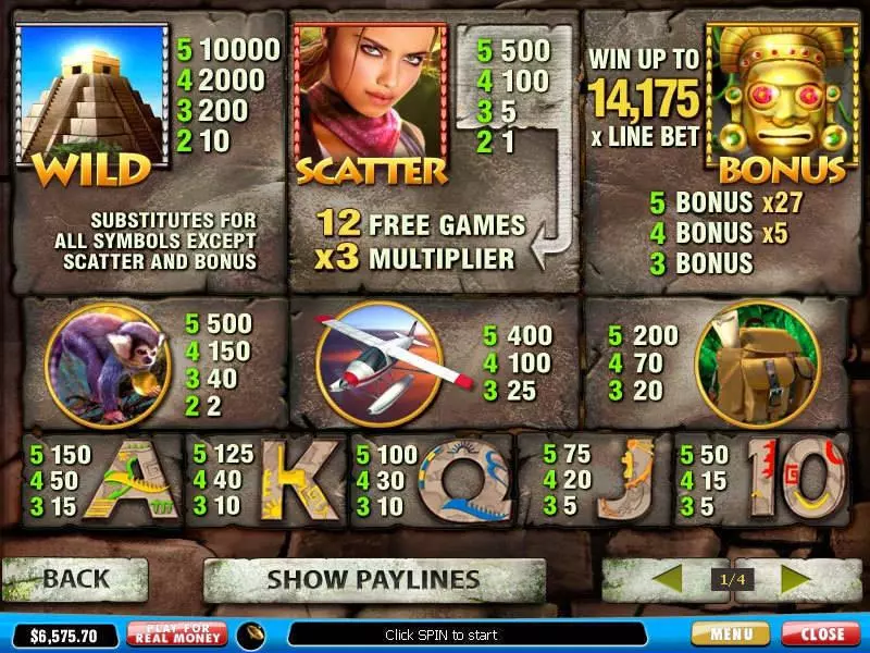 Azteca Slots made by PlayTech - Info and Rules