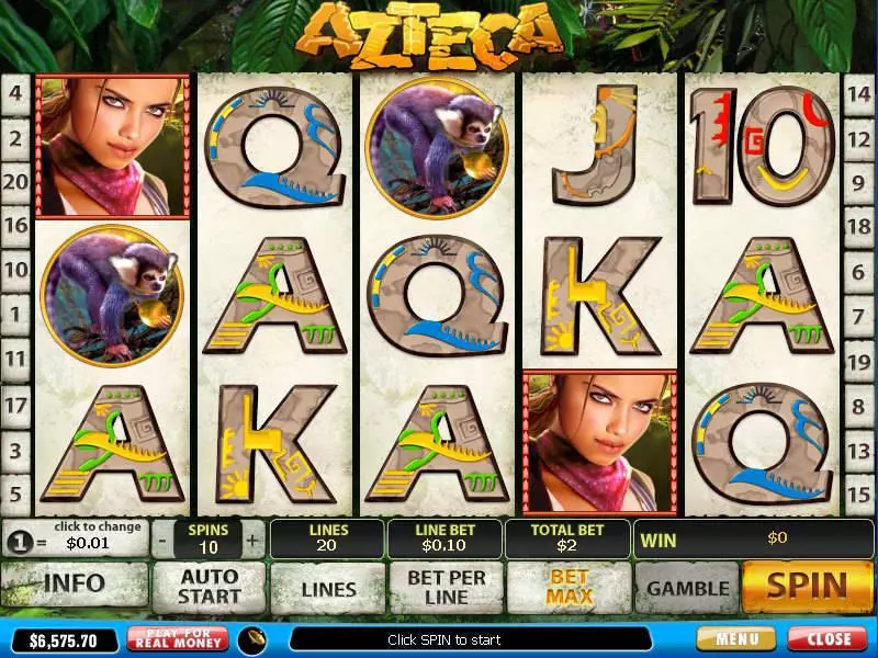 Azteca Slots made by PlayTech - Main Screen Reels