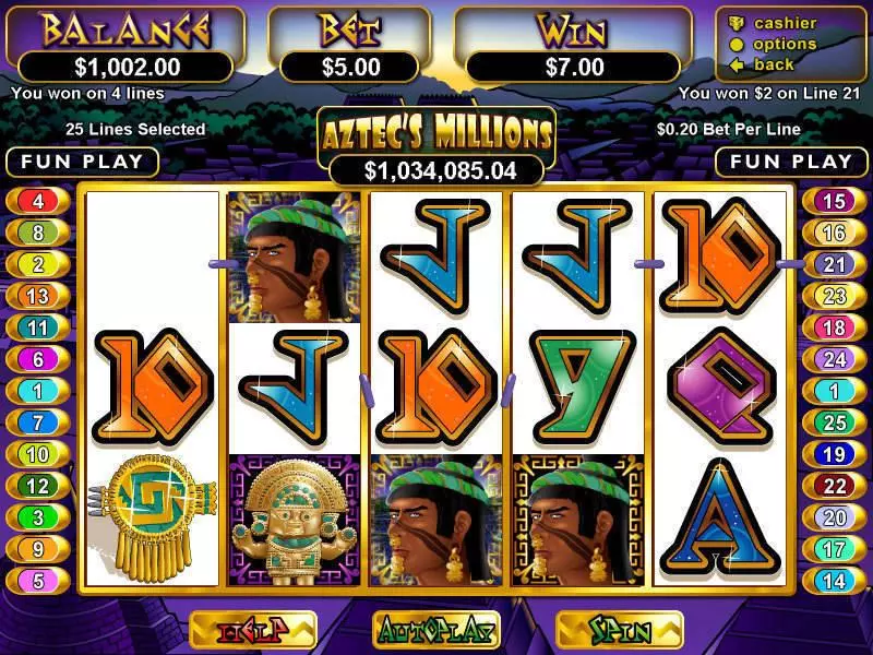 Aztec's Millions Slots made by RTG - Main Screen Reels