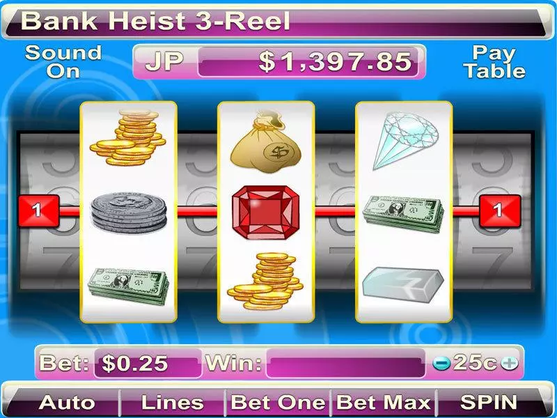Bank Heist 3-reel Slots made by Byworth - Main Screen Reels