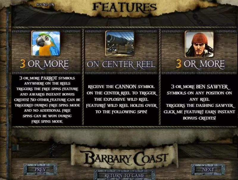 Barbary Coast Slots made by BetSoft - Info and Rules