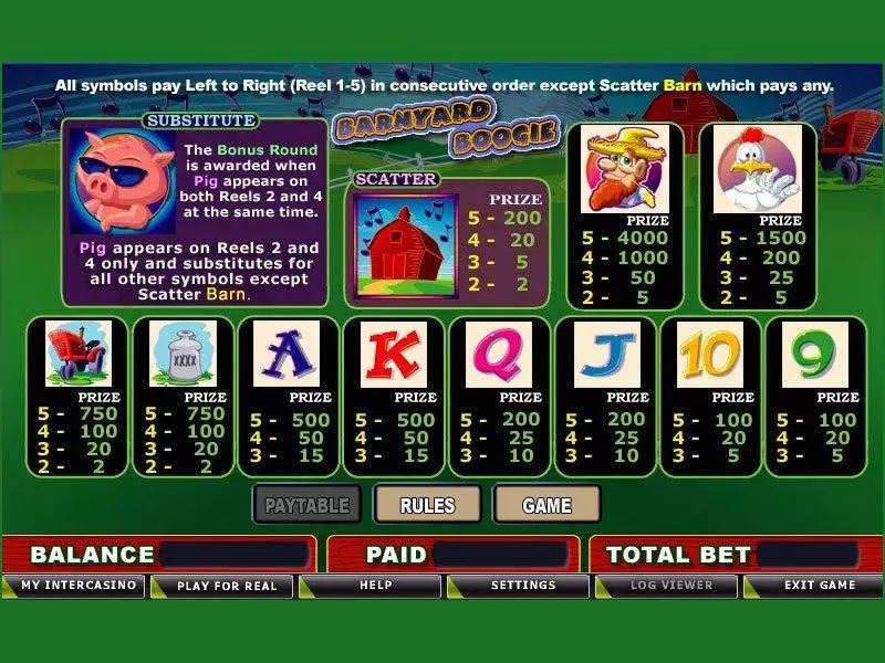 Barnyard Boogie Slots made by CryptoLogic - Info and Rules