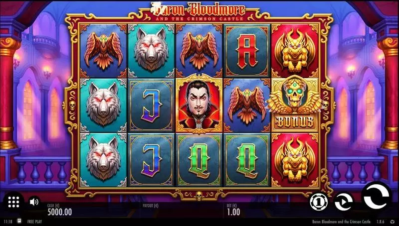 Baron Bloodmore and the Crimson Castle Slots made by Thunderkick - Main Screen Reels