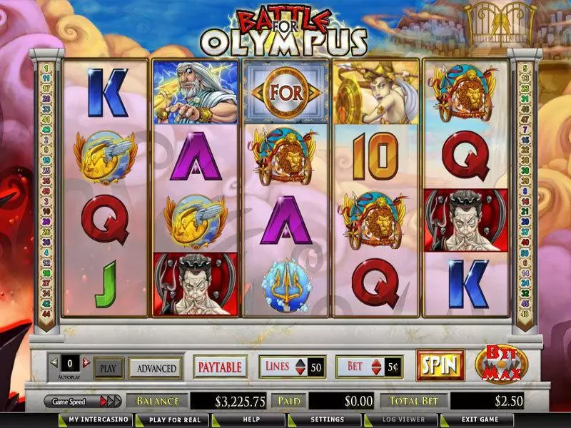 Battle for Olympus Slots made by CryptoLogic - Main Screen Reels