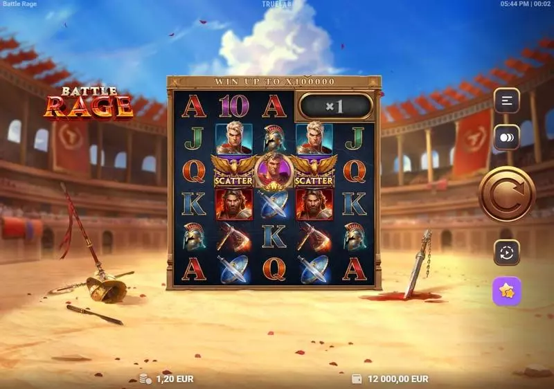 Battle Rage Slots made by TrueLab Games - Main Screen Reels