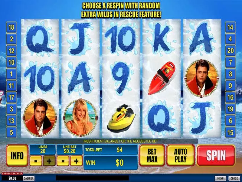 Baywatch Slots made by PlayTech - Main Screen Reels