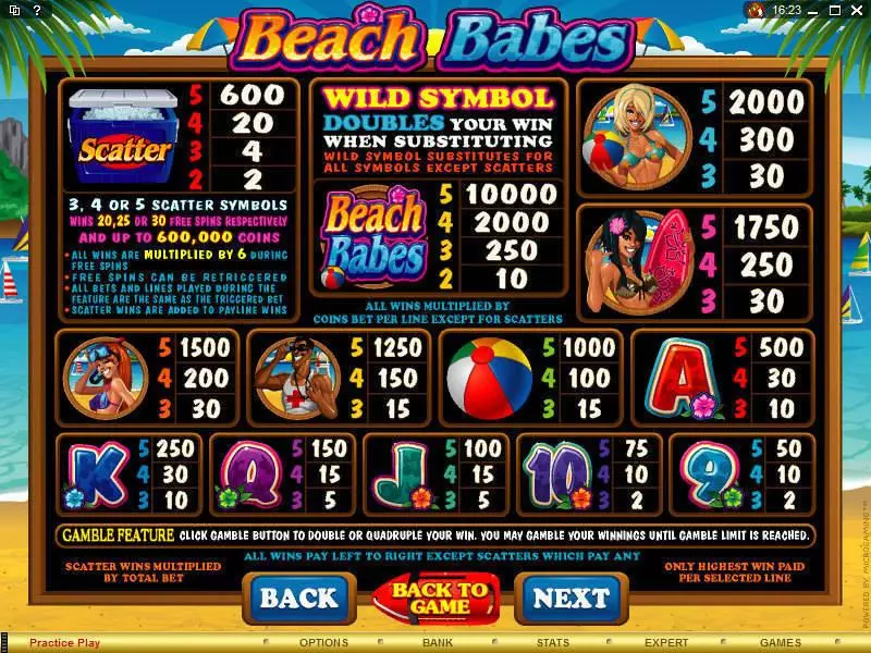 Beach Babes Slots made by Microgaming - Info and Rules
