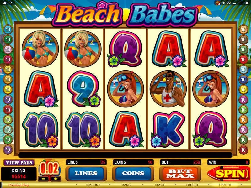 Beach Babes Slots made by Microgaming - Main Screen Reels