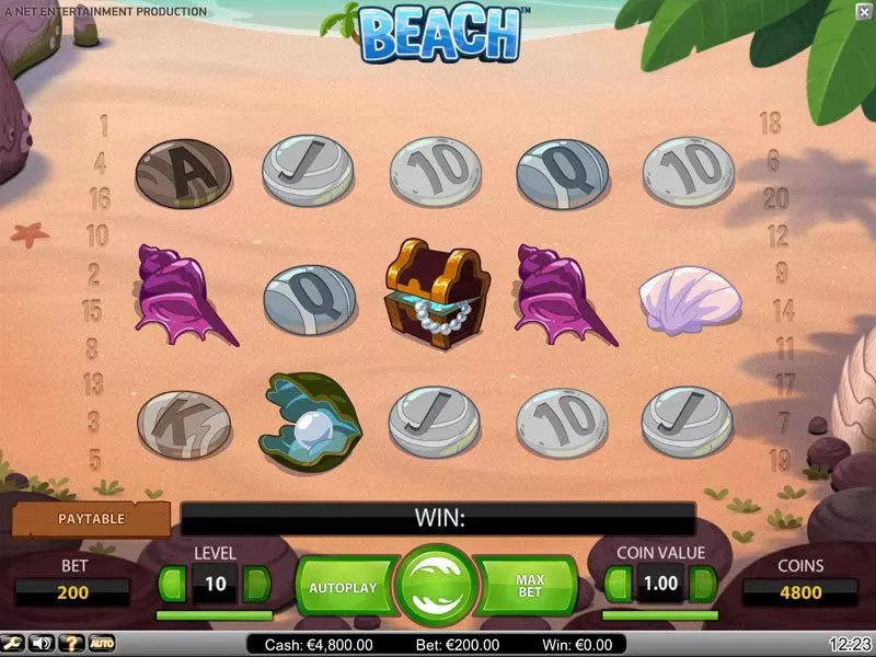 Beach Slots made by NetEnt - Main Screen Reels