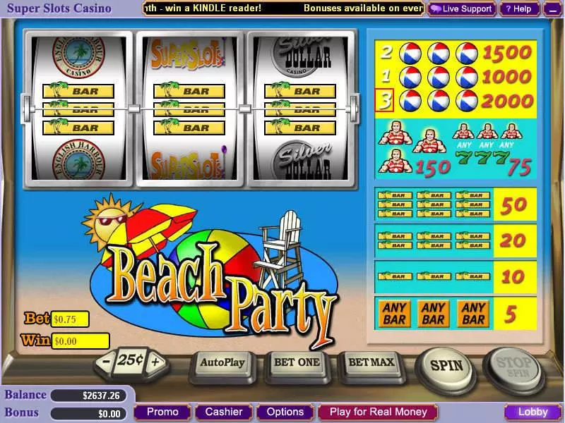 Beach Party Slots made by Vegas Technology - Main Screen Reels