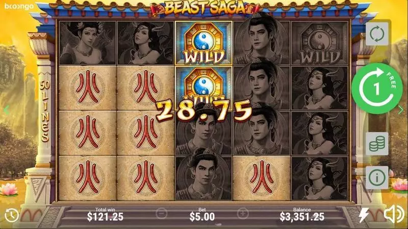 Beast Saga Slots made by Booongo - Main Screen Reels