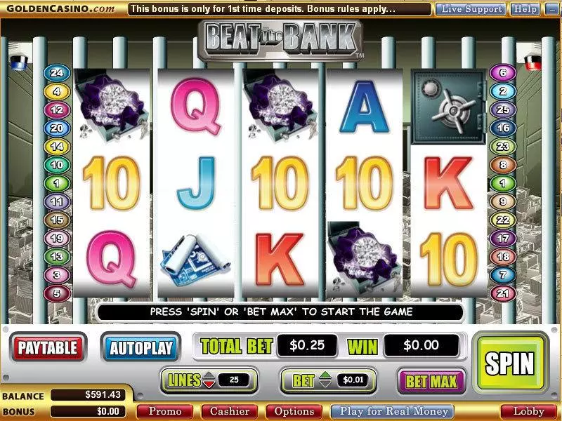 Beat the Bank Slots made by WGS Technology - Main Screen Reels