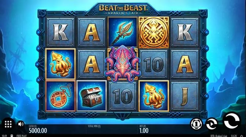 Beat the Beast: Kraken's Lair Slots made by Thunderkick - Main Screen Reels