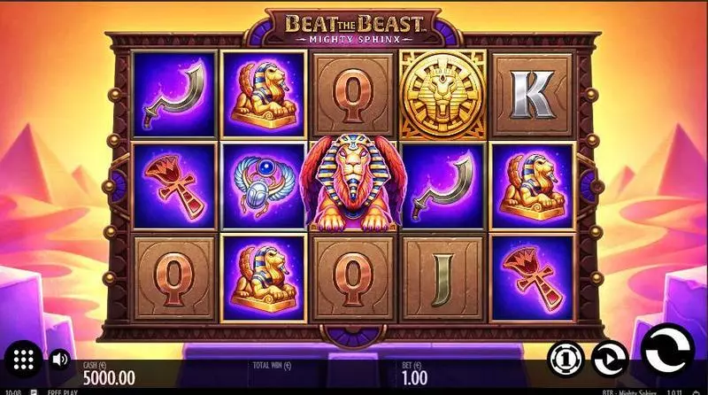 Beat the Beast: Mighty Sphinx Slots made by Thunderkick - Main Screen Reels