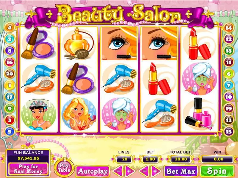 Beauty Salon Slots made by Topgame - Main Screen Reels